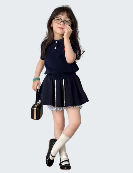 女童韩版短袖针织衫春夏装